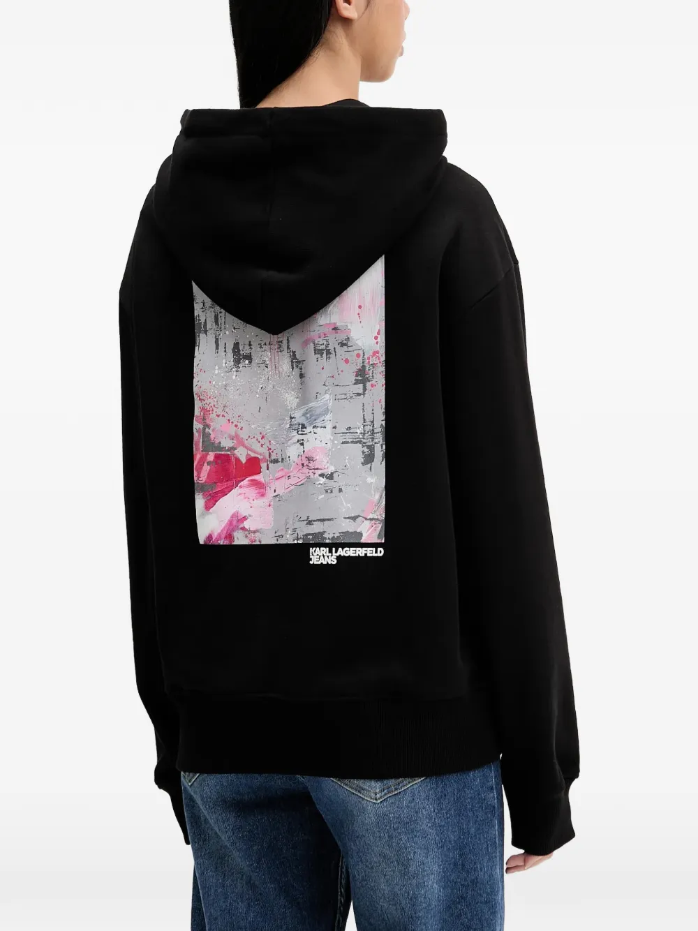 Karl Lagerfeld Jeans Hoodie met logoprint Zwart