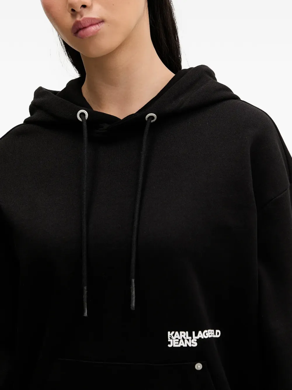 Karl Lagerfeld Jeans Hoodie met logoprint Zwart