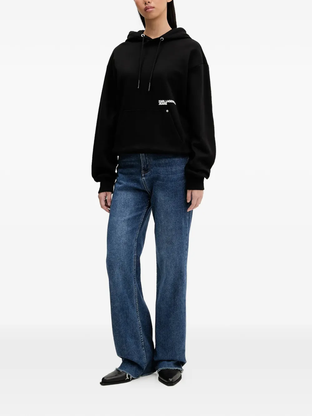 Karl Lagerfeld Jeans Hoodie met logoprint Zwart