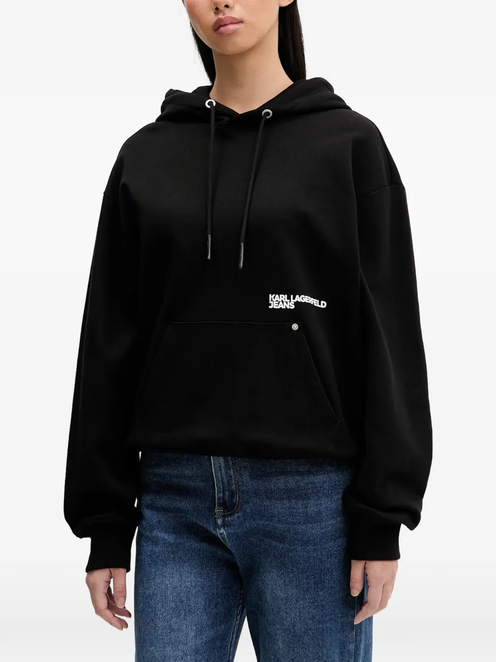 Karl Lagerfeld Jeans printed logo hoodie - Nero
