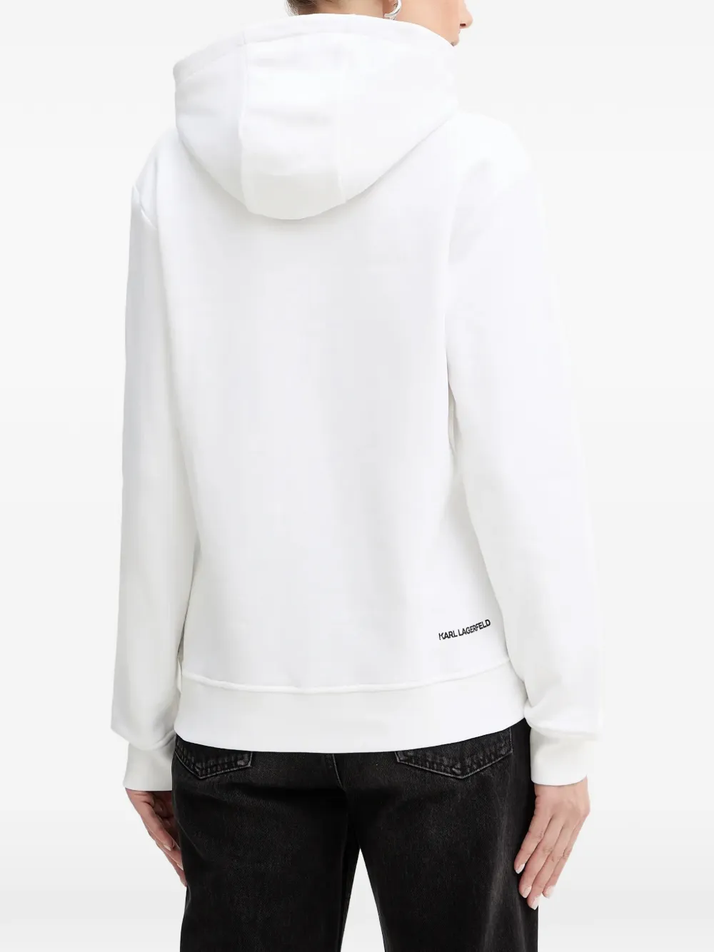 Karl Lagerfeld Hoodie met kattenprint Wit