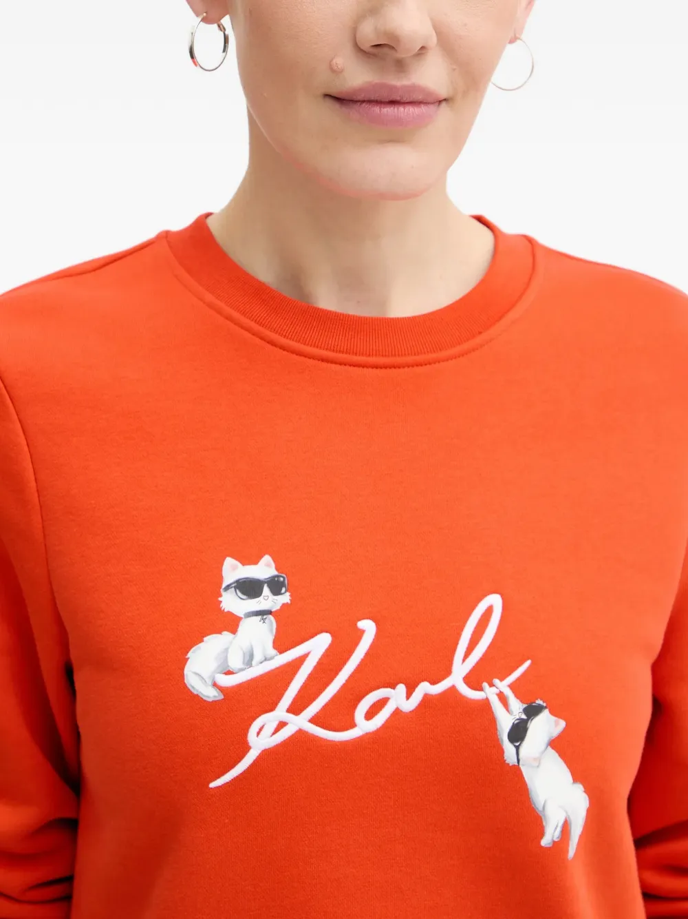 Karl Lagerfeld Sweater met print Oranje