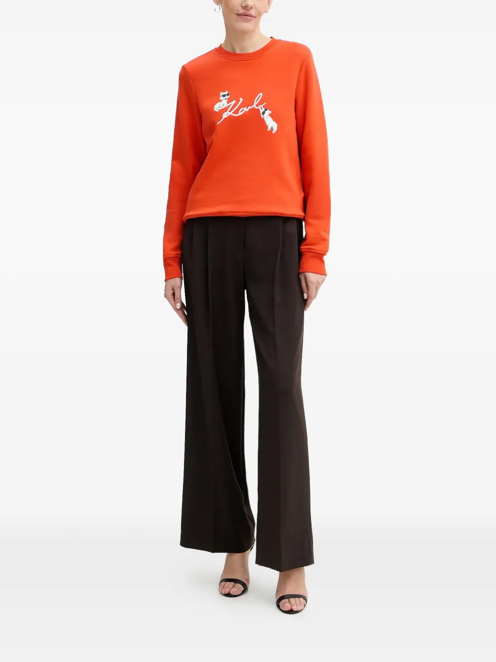 Karl Lagerfeld Sweater met print Oranje