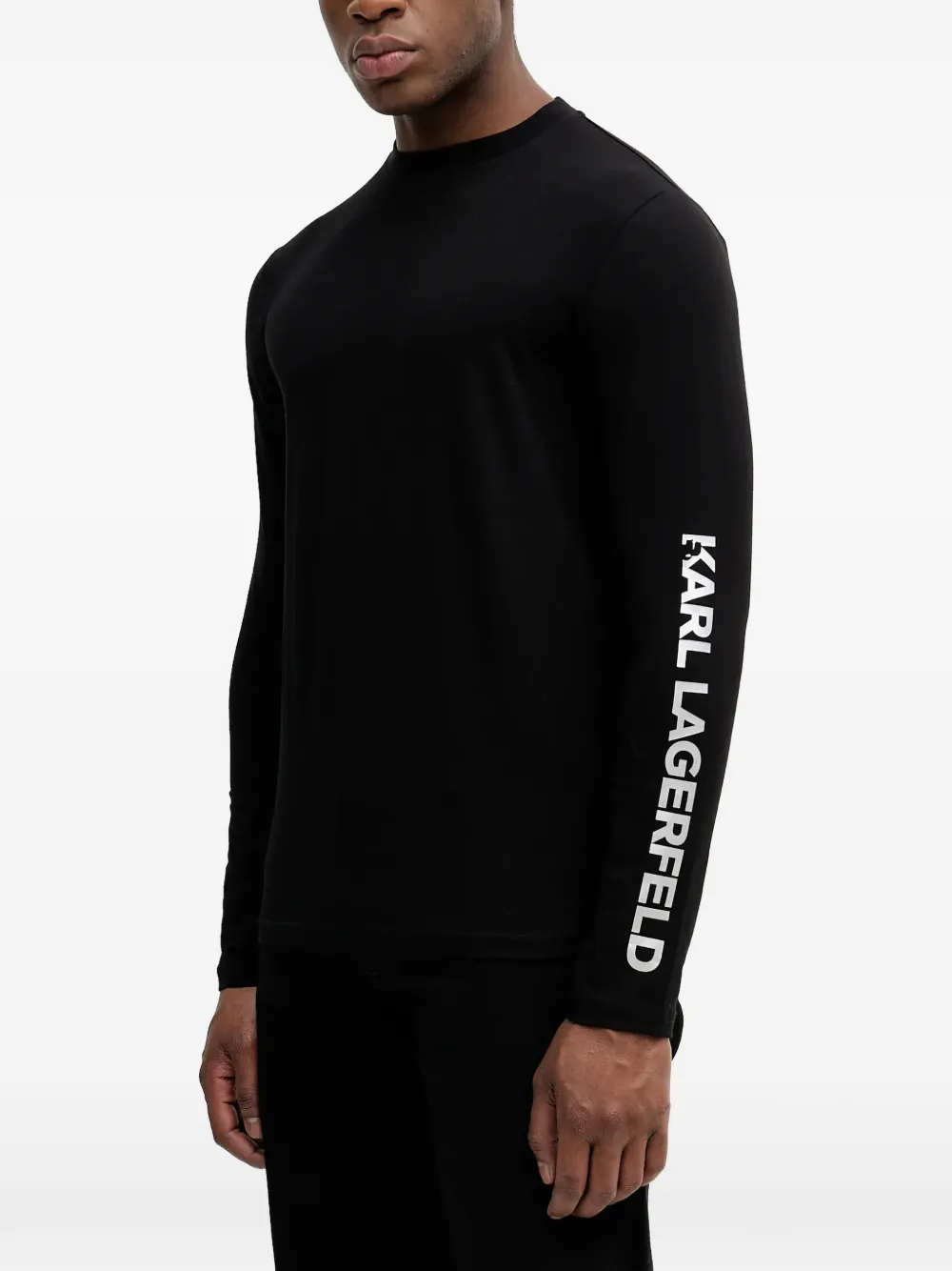 Karl Lagerfeld long-sleeve logo T-shirt - Nero