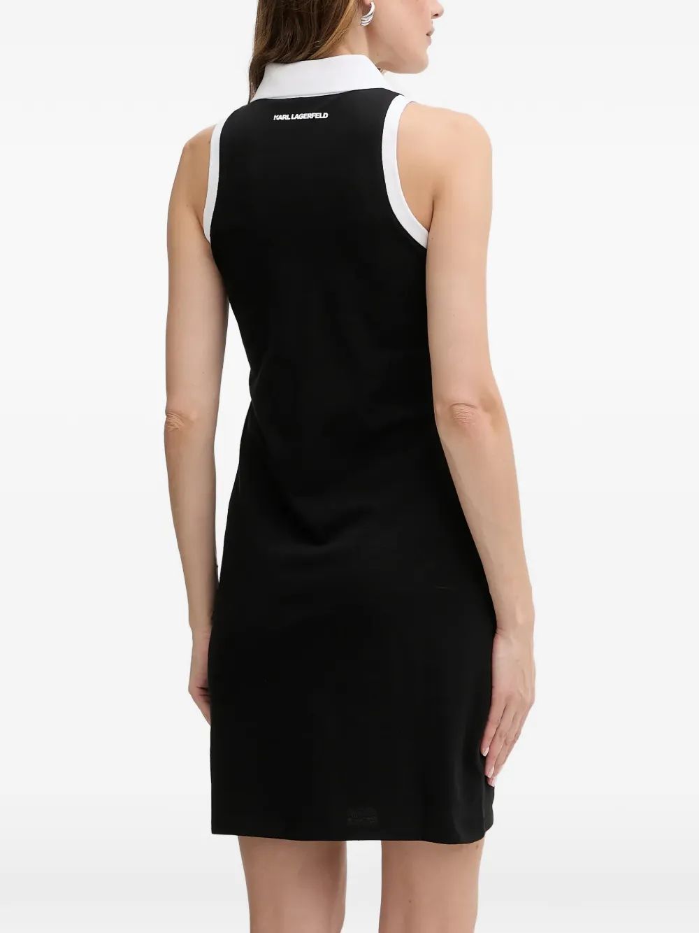 Karl Lagerfeld Mini-jurk met knopen en kraag Zwart
