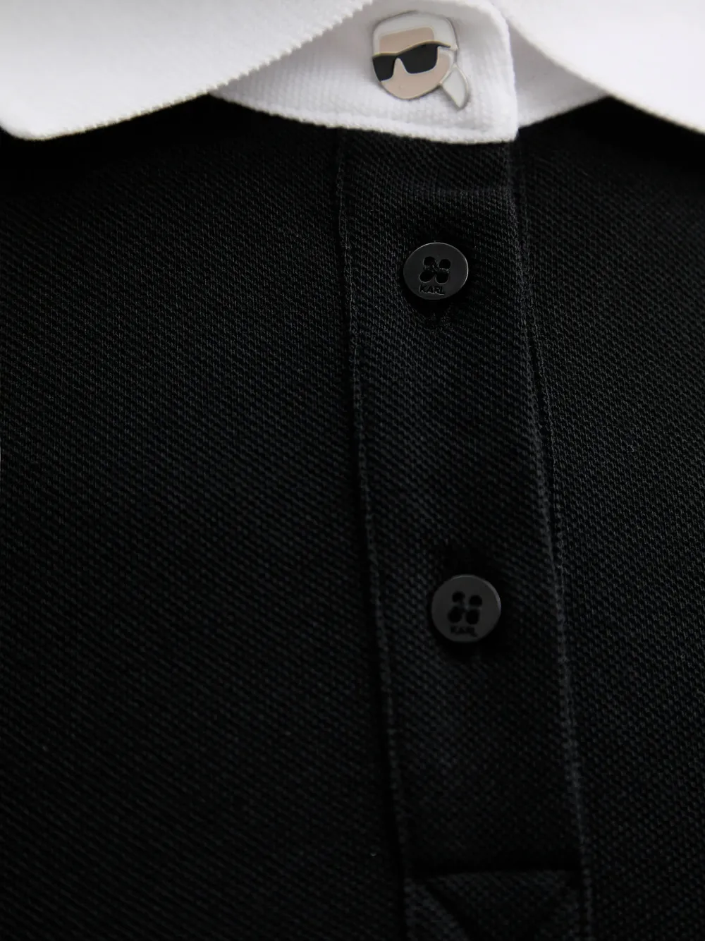 Karl Lagerfeld Mini-jurk met knopen en kraag Zwart
