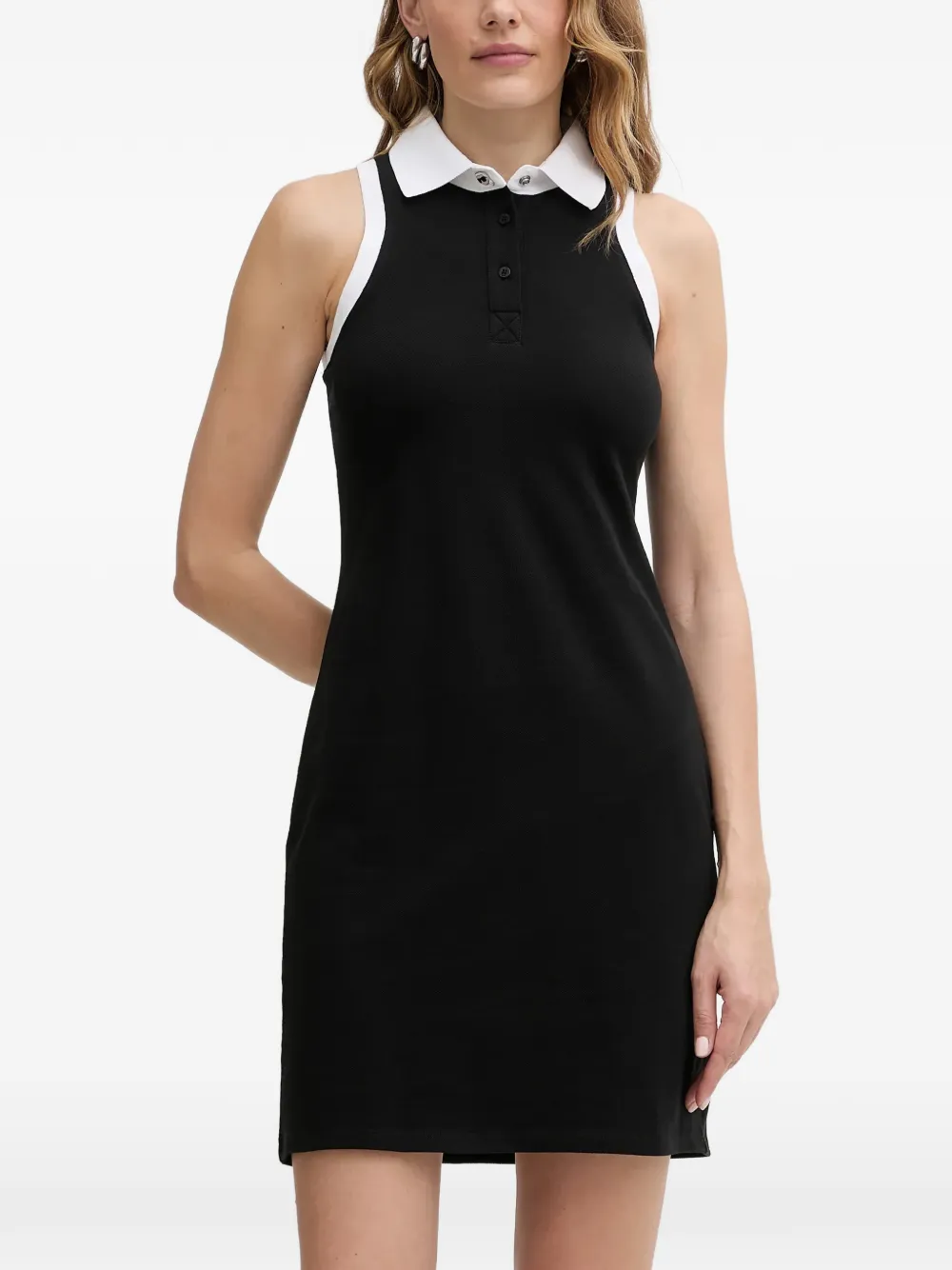 Karl Lagerfeld collared button mini dress - Nero