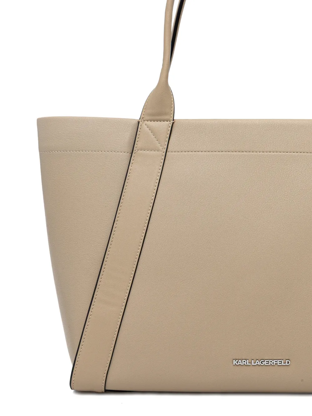Karl Lagerfeld Shopper met kenmerkend reliëf Beige