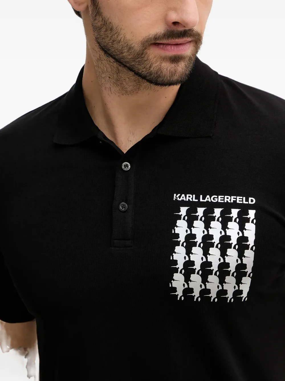 Karl Lagerfeld Poloshirt met logoprint Zwart