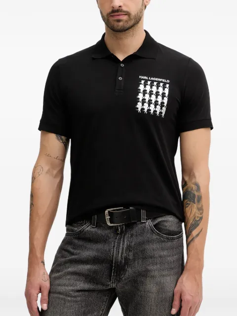Karl Lagerfeld polo à logo imprimé