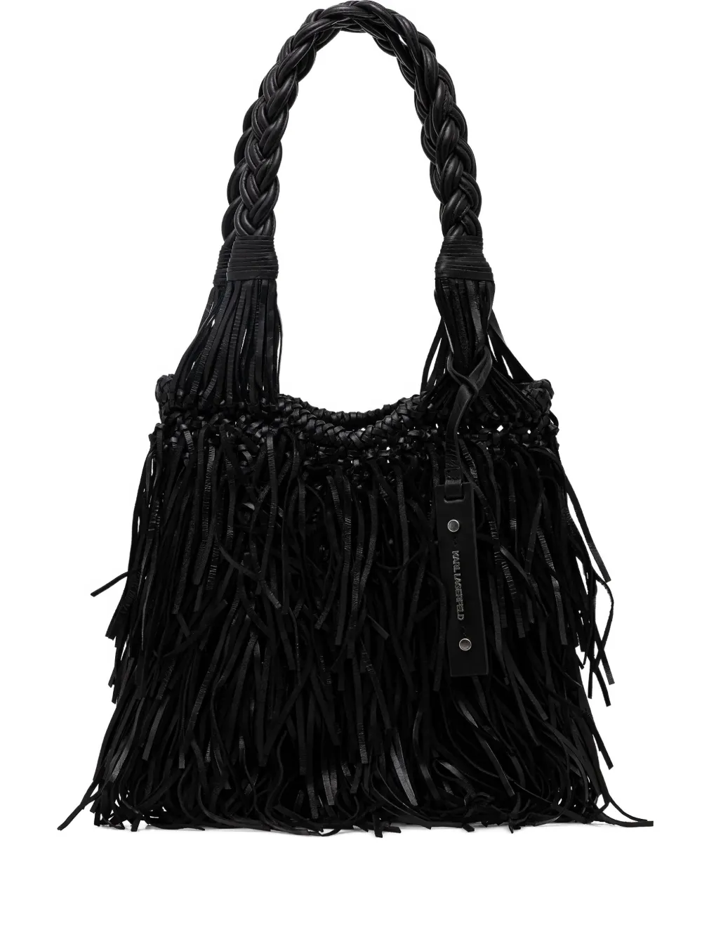Karl Lagerfeld braided fringe shoulder bag - Nero