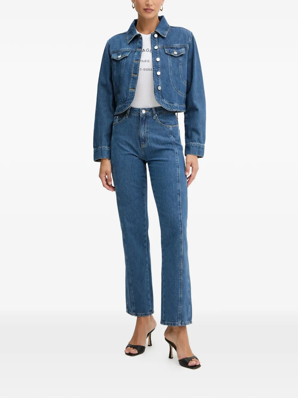 Karl Lagerfeld five-pocket logo-patch jeans - Blauw