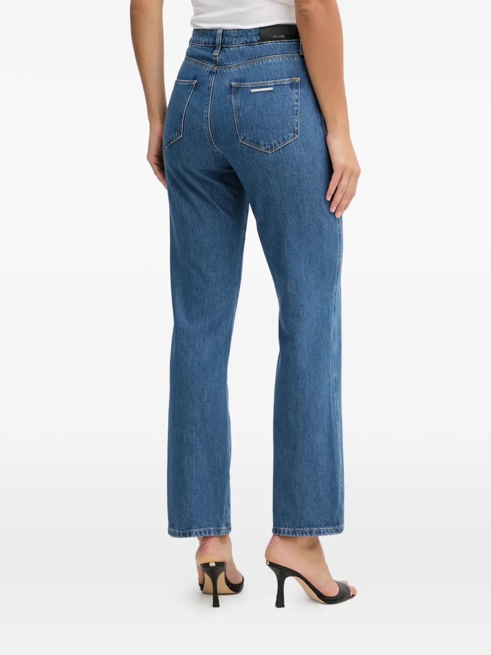 Karl Lagerfeld Regular-fit jeans met logopatch en vijf zakken Blauw