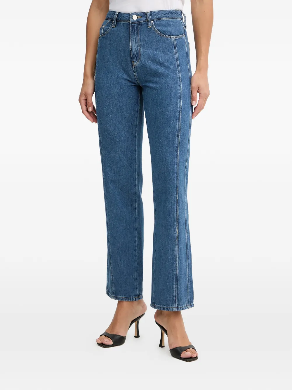 Karl Lagerfeld five-pocket logo-patch jeans - Blu