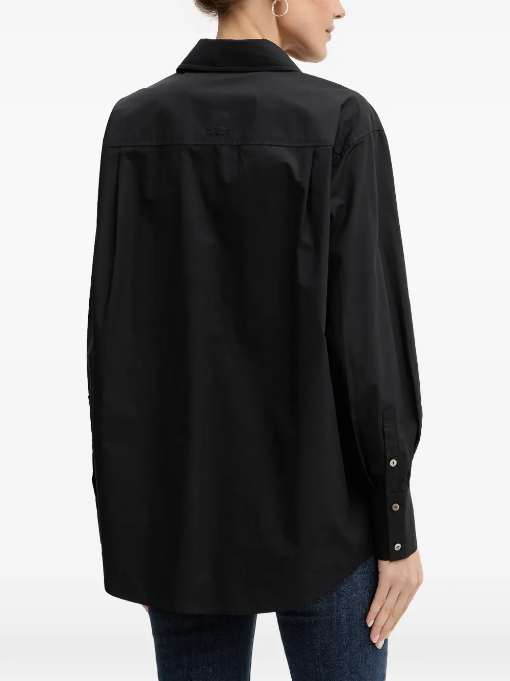  Karl Lagerfeld Pocket Logo-embroidered Shirt - Black 
