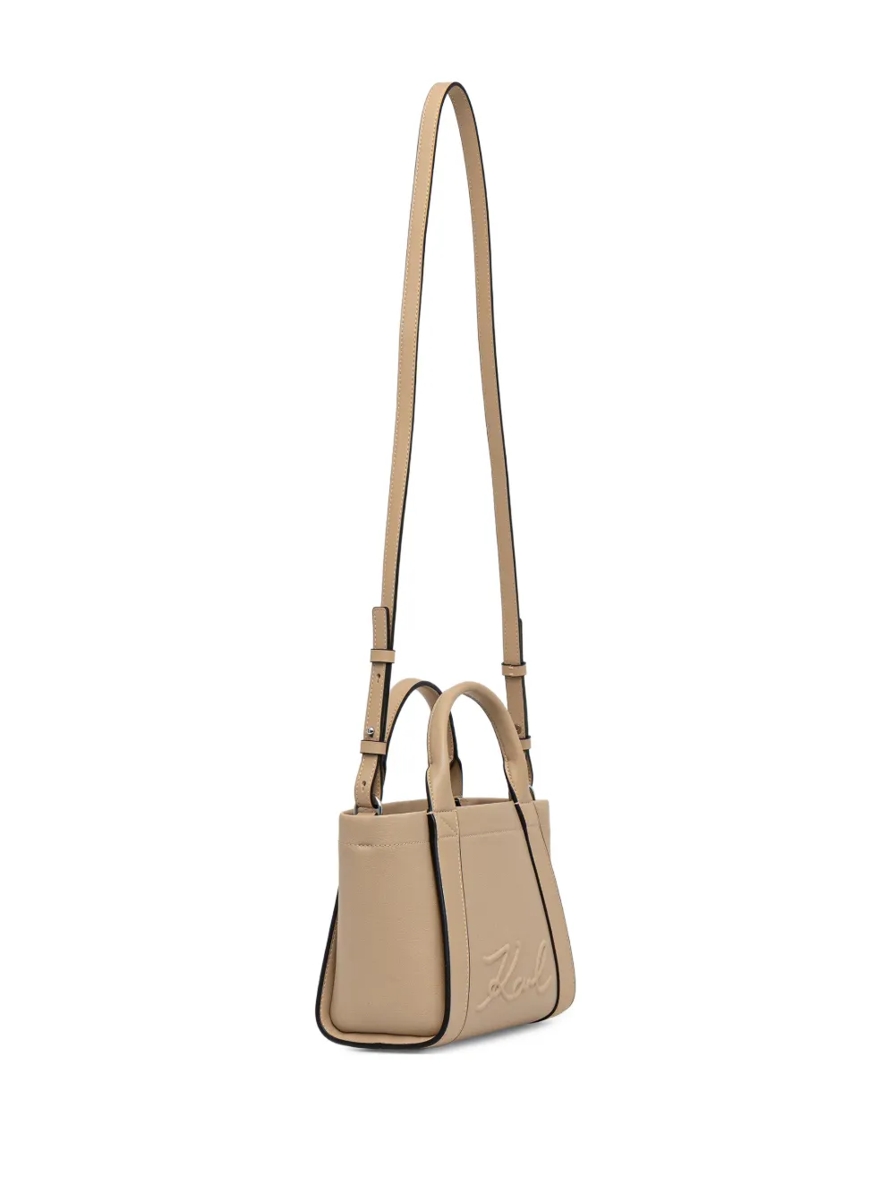 Karl Lagerfeld embossed-logo tote bag - Beige