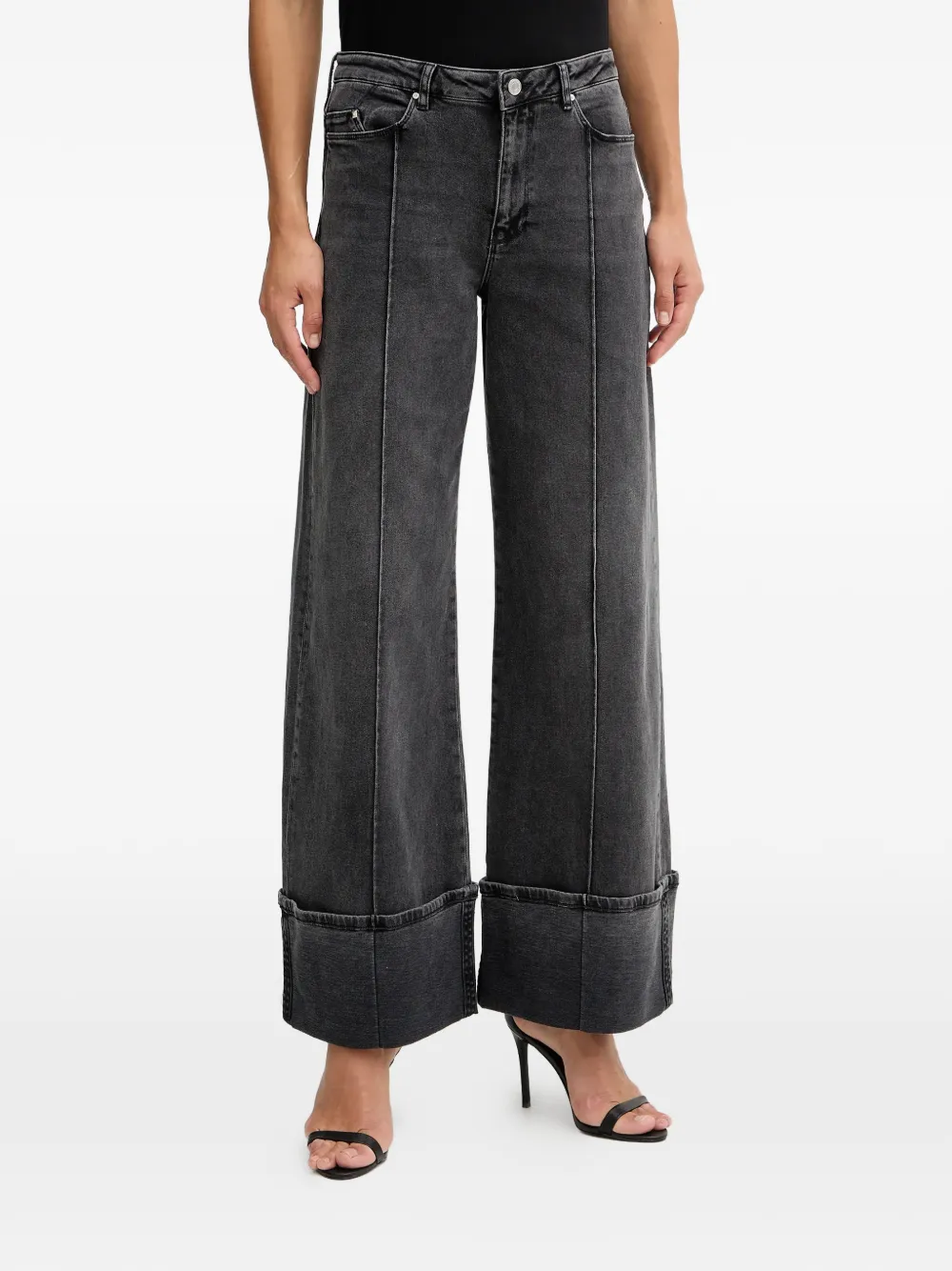 Karl Lagerfeld cuffed five-pockets jeans - Grigio