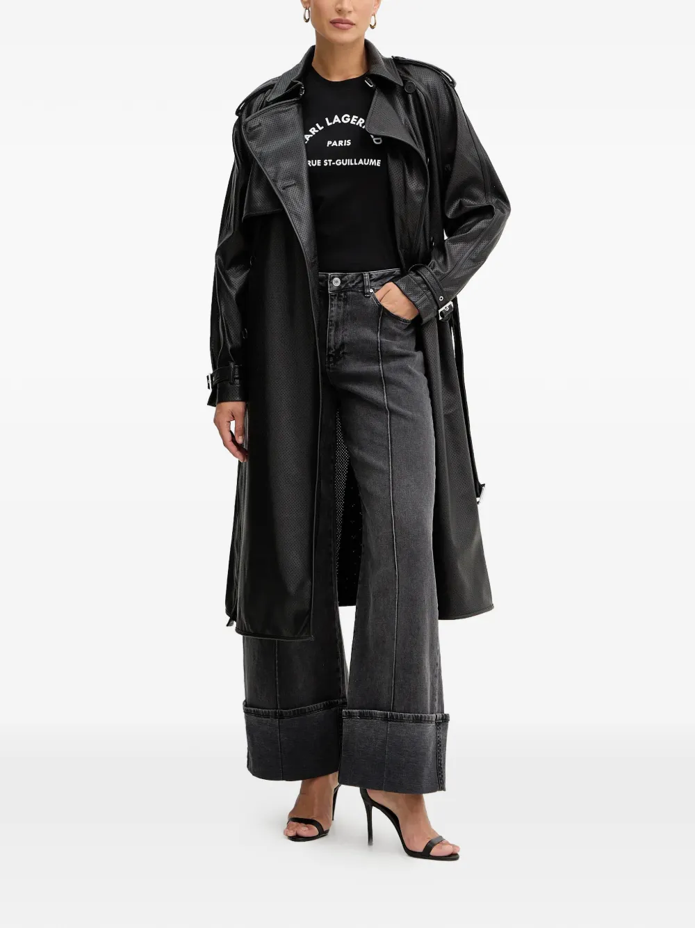 Karl Lagerfeld cuffed five-pockets jeans - Grijs