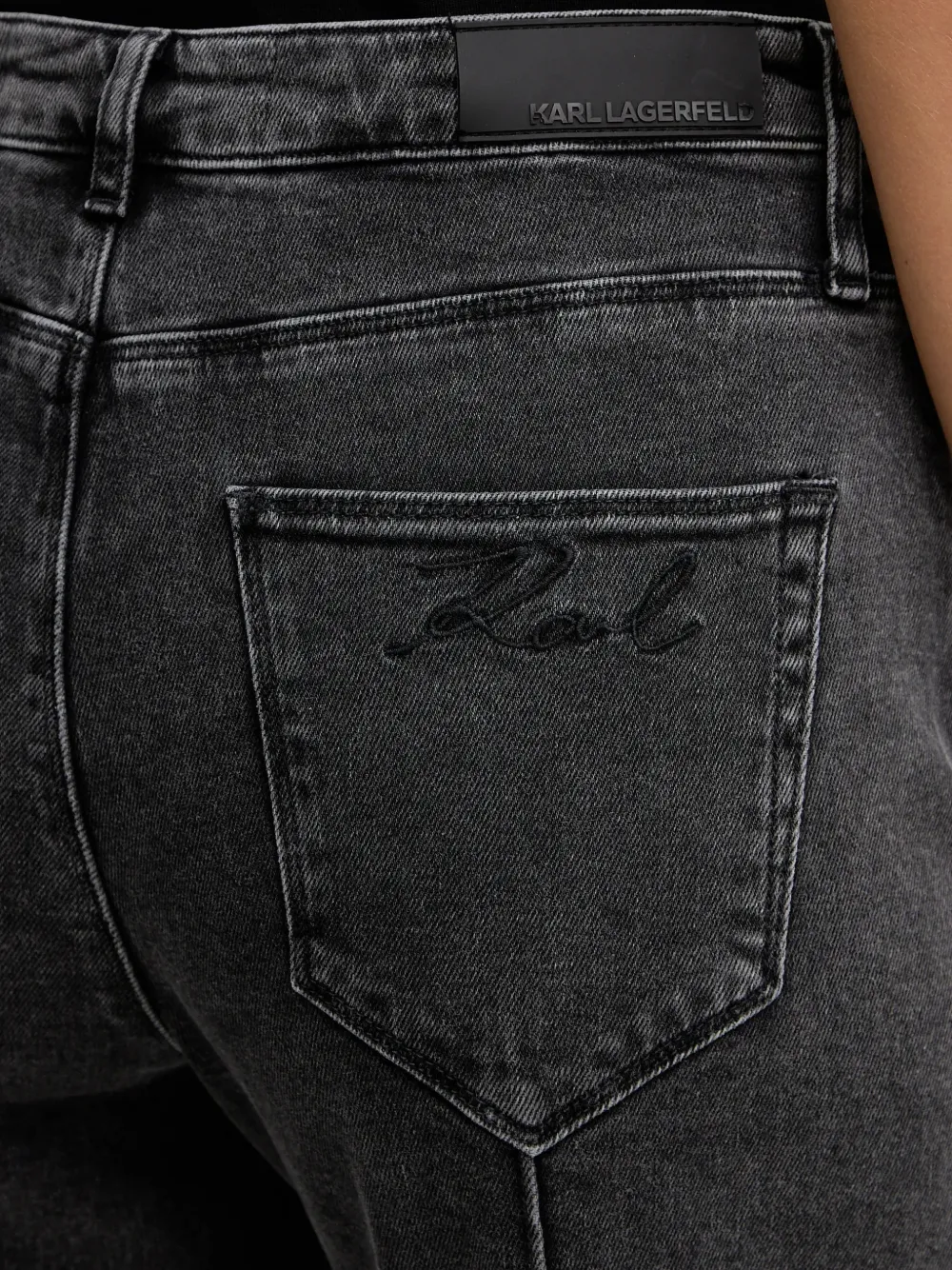 Karl Lagerfeld Jeans met vijf zakken en omgeslagen pijpen Grijs