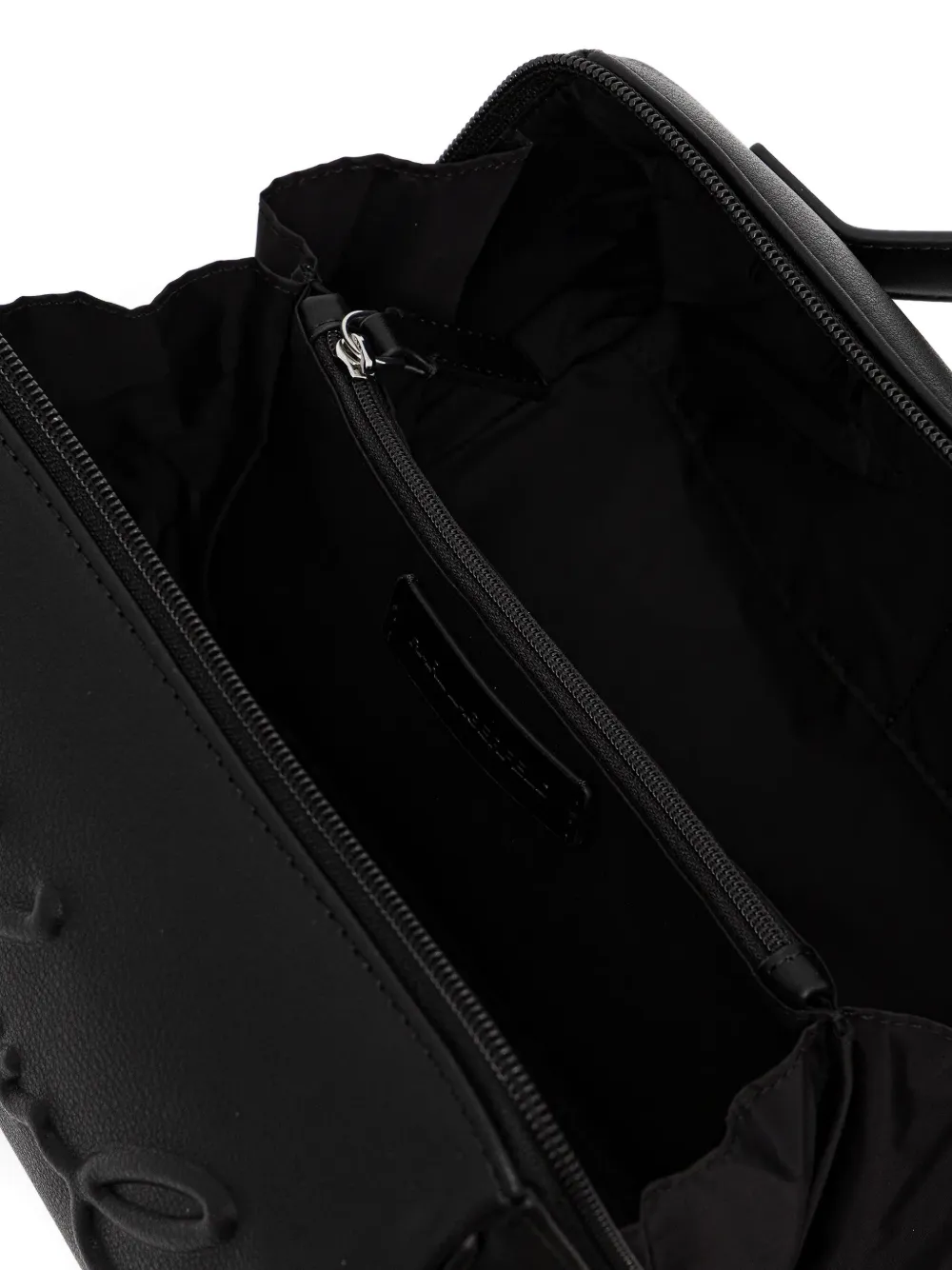  Karl Lagerfeld Embossed-logo Top Handle Make Up Bag - Black 