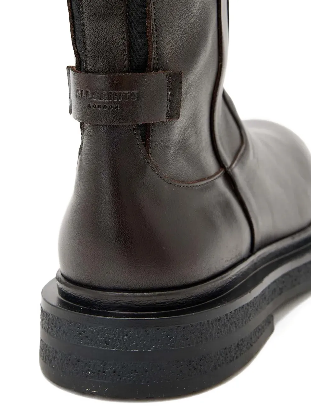 AllSaints Escher zip logo-strap knee-high boots Bruin