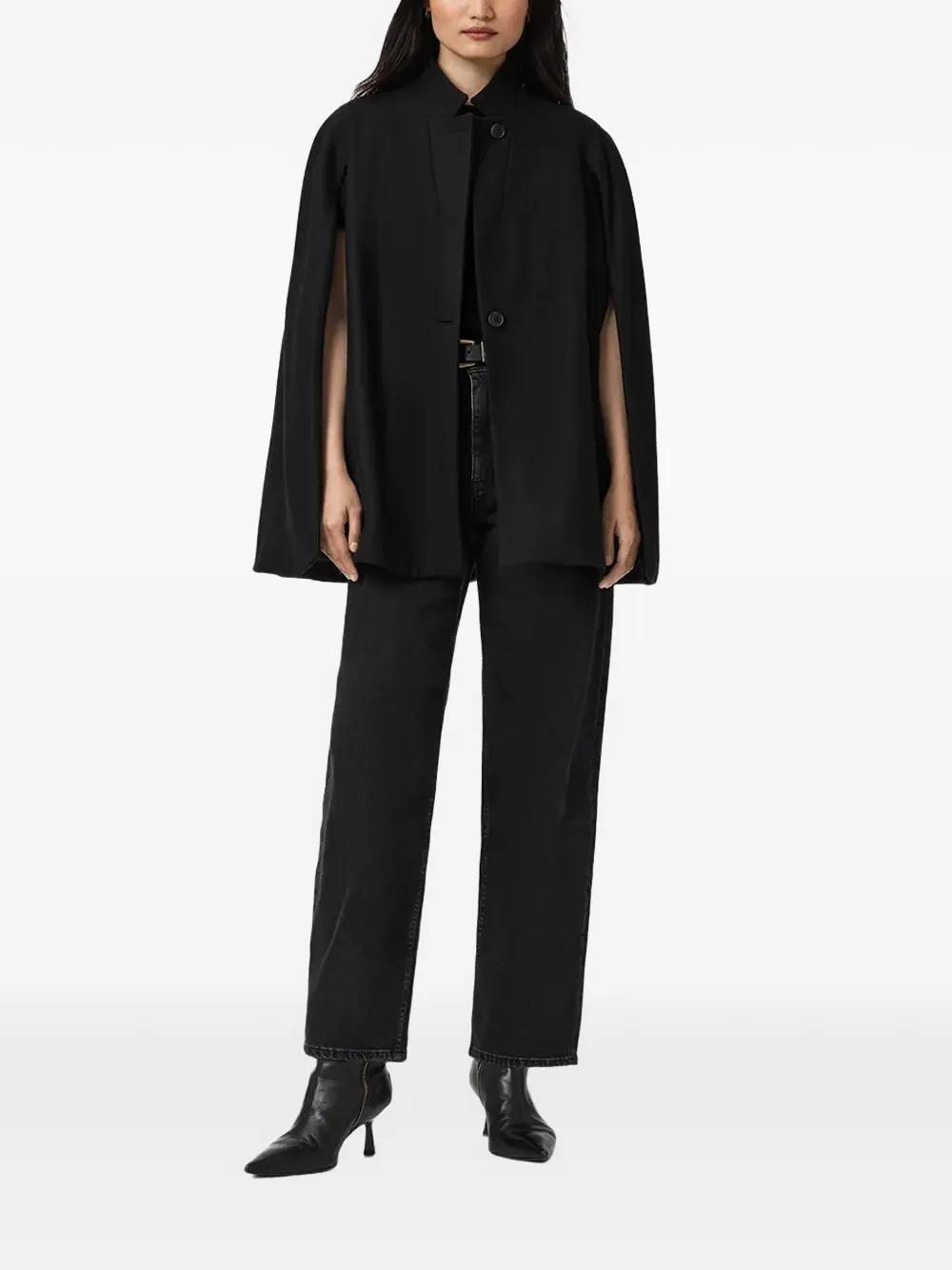  Allsaints Lunids High-neck Cape - Black 