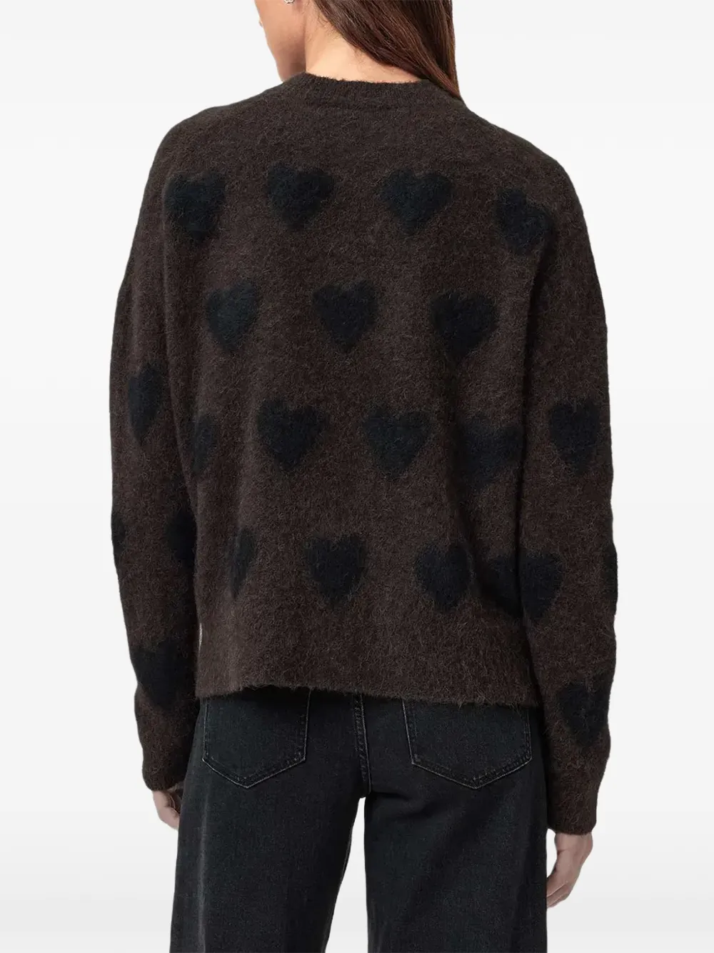  Allsaints Amora Heart-motif Sweater - Brown 