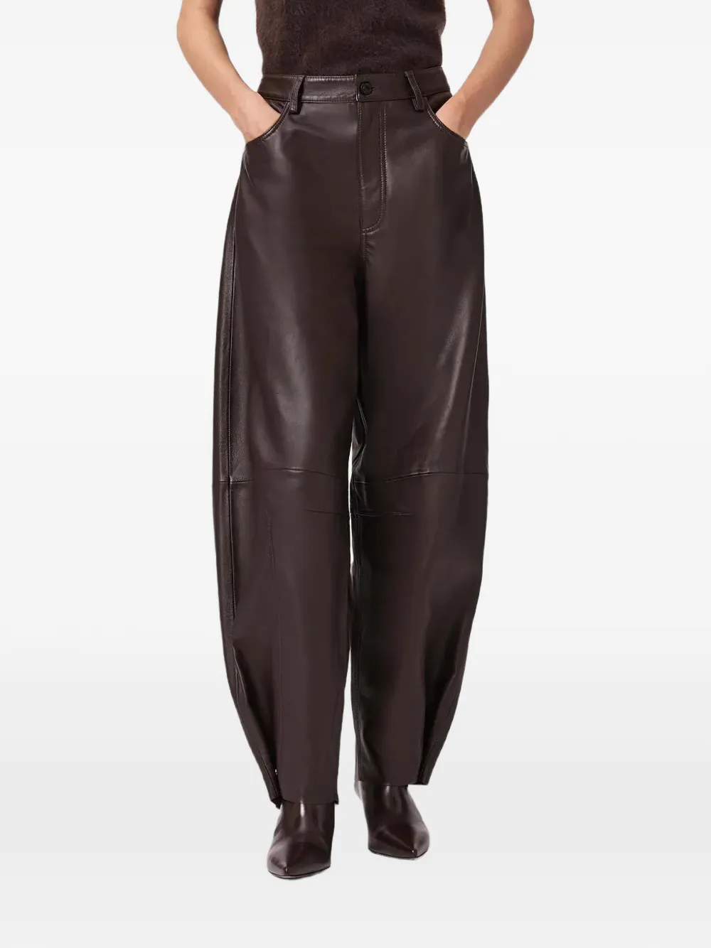AllSaints Jett leather trousers - Marrone