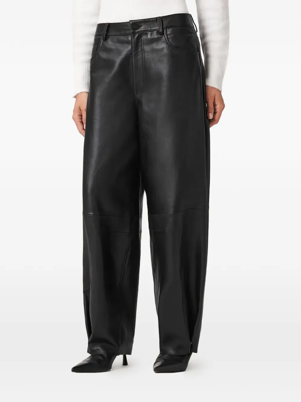 AllSaints Jett panelled leather trousers - Nero