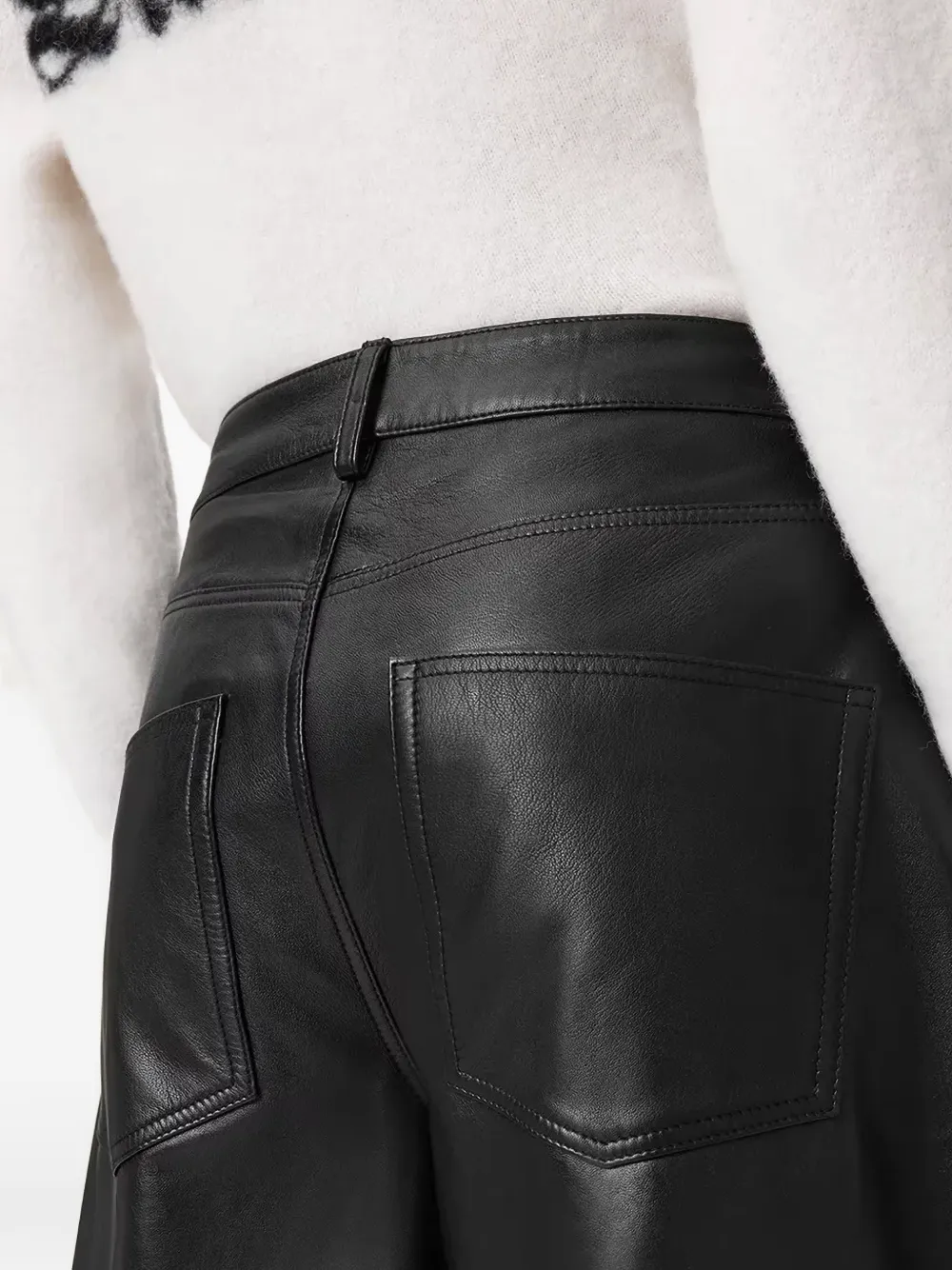  Allsaints Jett Panelled Leather Trousers - Black 