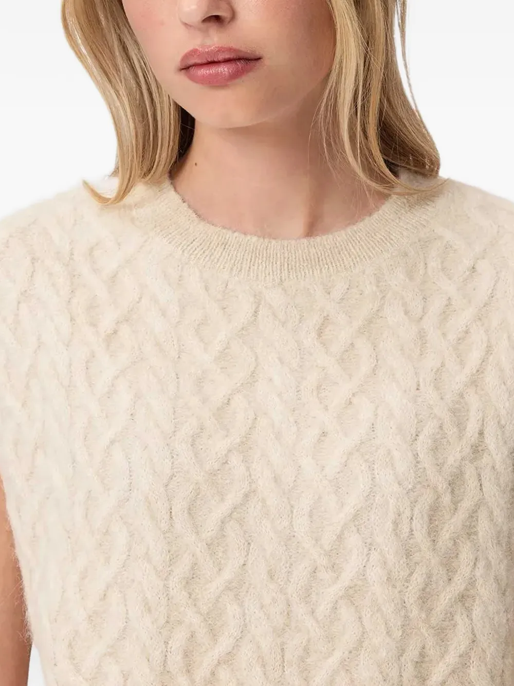 Allsaints Round-neck Sleveless Vest In Neutral