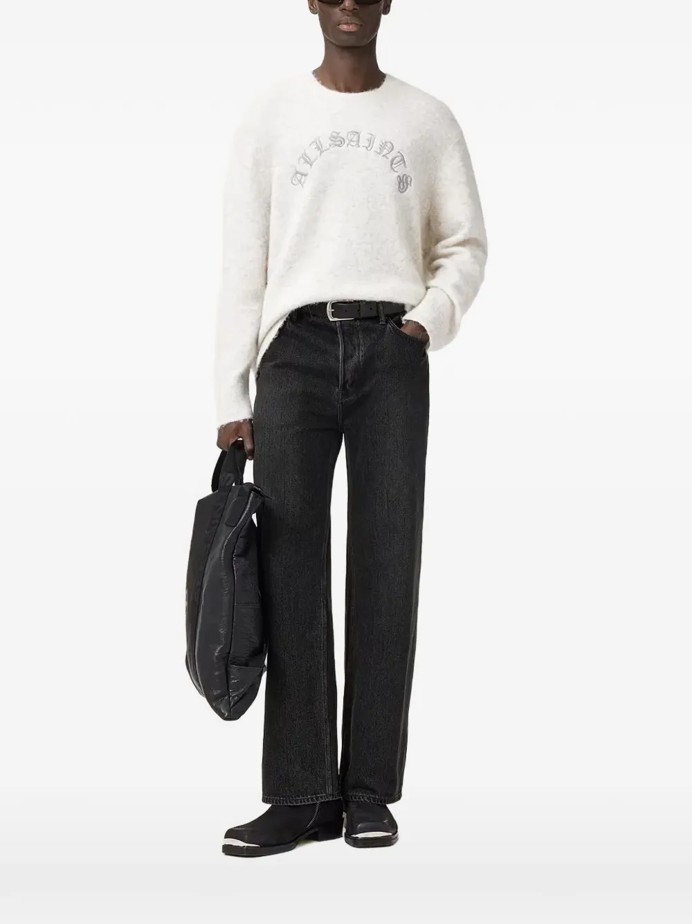 AllSaints Curv embroidered sweater | White | Image 1