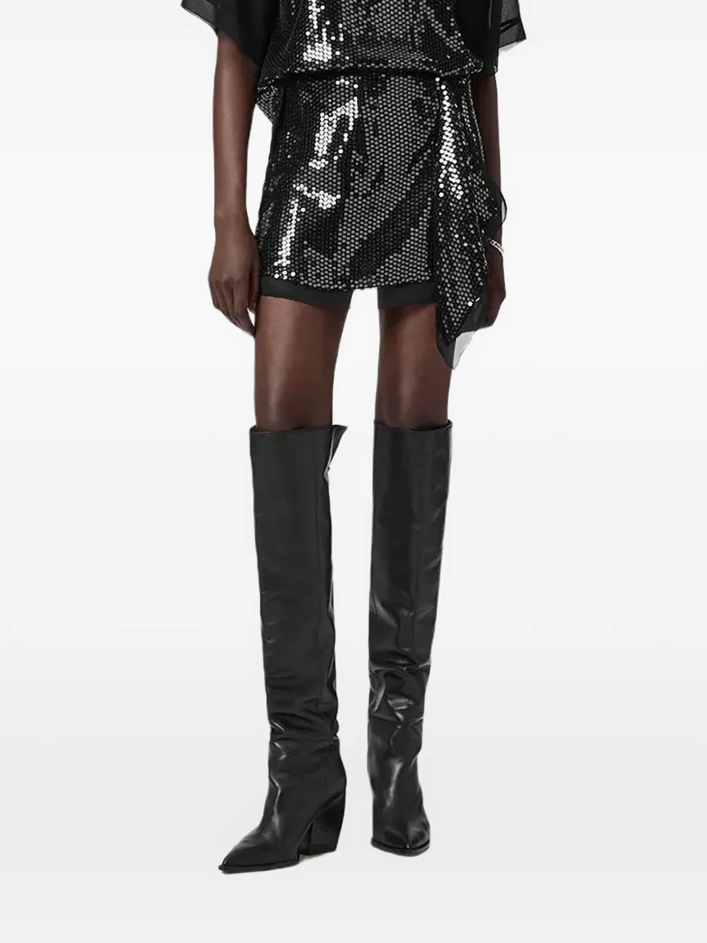 AllSaints sequin embellished skirt - Nero