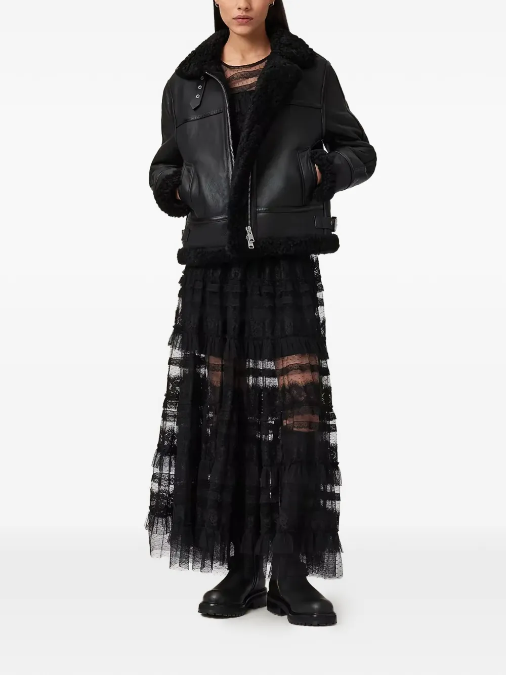 AllSaints Lorel zip jacket | Faux Fur & Shearling Jackets | Image 2