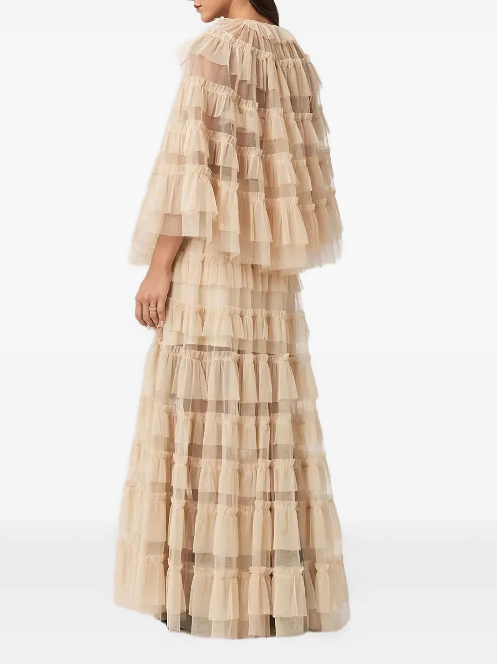 AllSaints Aude ruffled maxi skirt - Beige