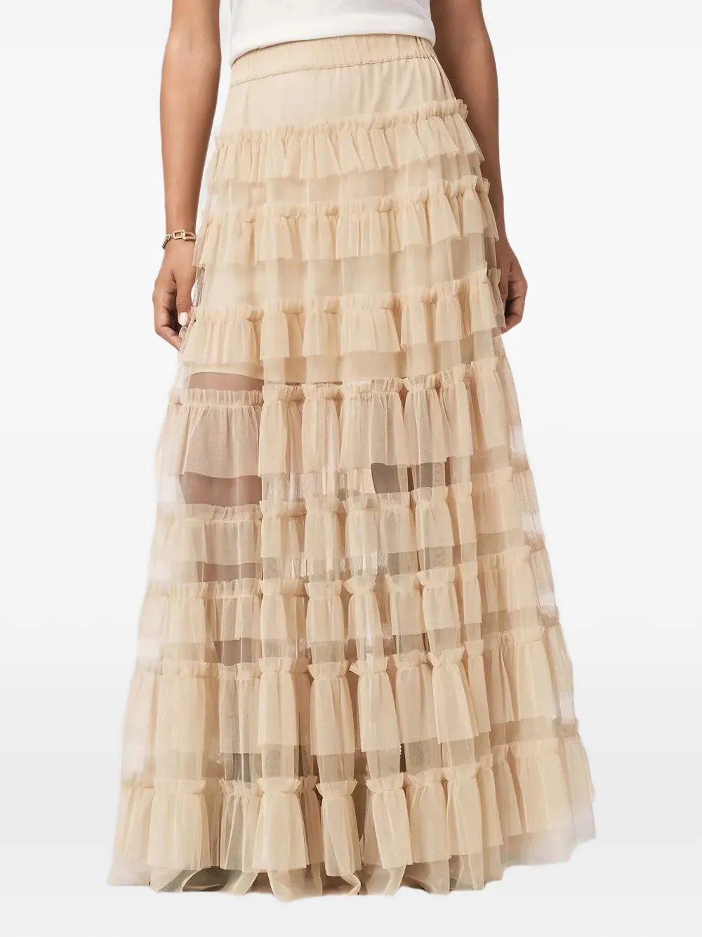  Allsaints Aude Ruffled Maxi Skirt - Neutrals 