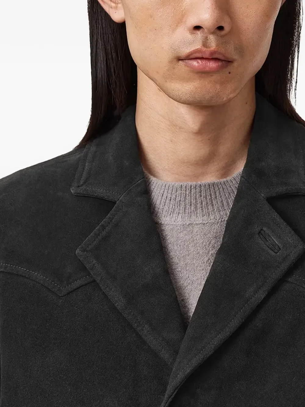 AllSaints Hornett blazer met knopen en vlakken Zwart