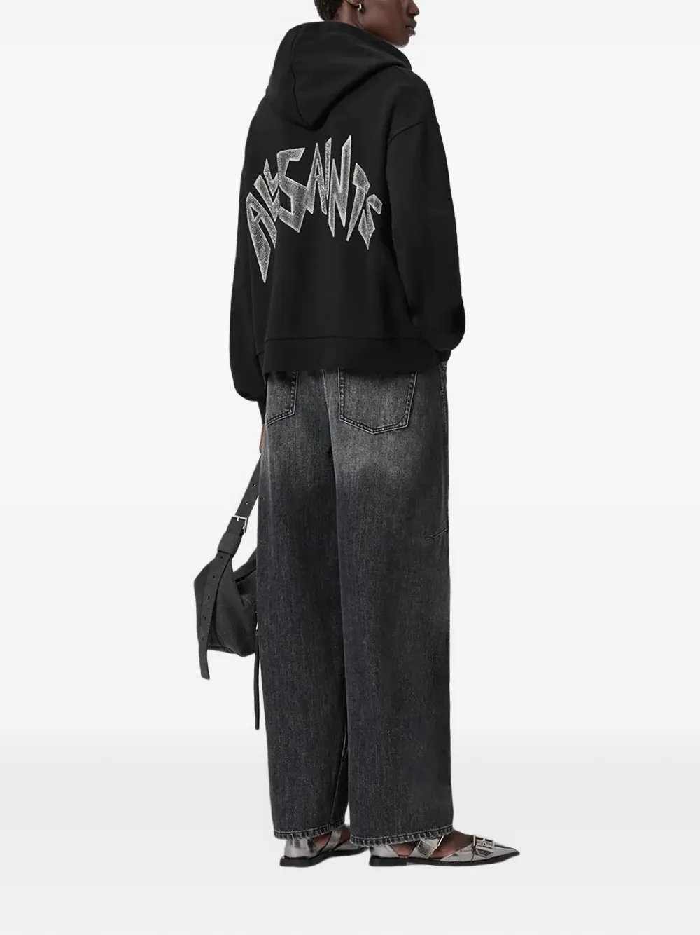  Allsaints Zinc Logo Hooded Top - Black 