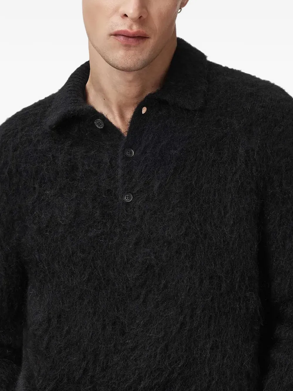 AllSaints Sonny poloshirt met lange mouwen Zwart