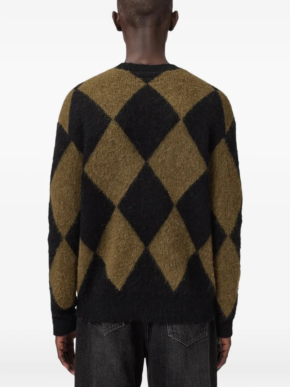  Allsaints Diamond Knit Jumper - Black 