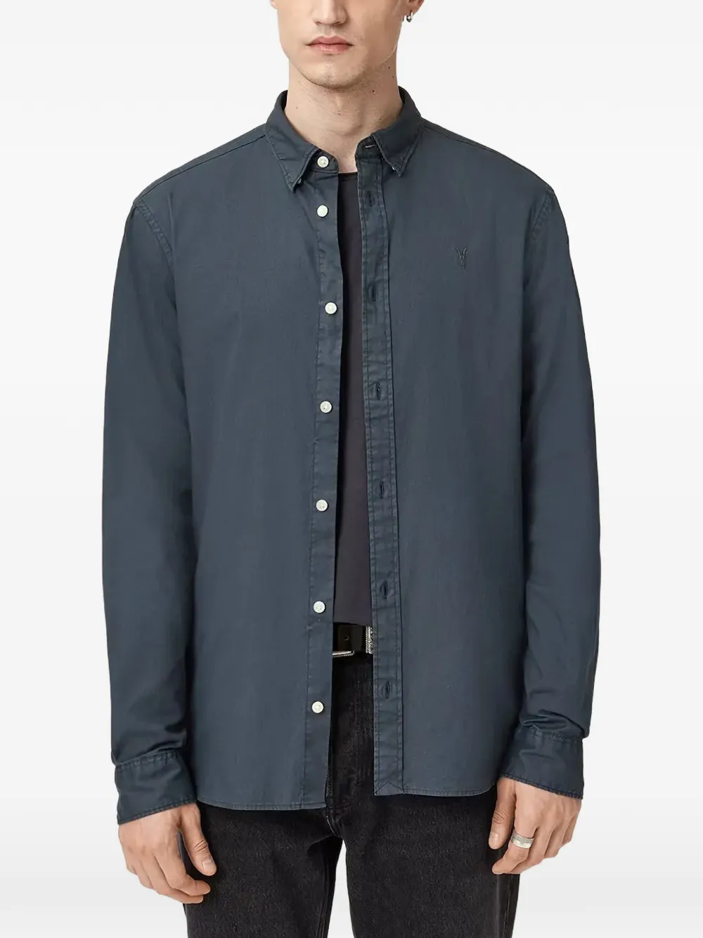 Allsaints Hawthorne Buttoned Shirt - Blue 