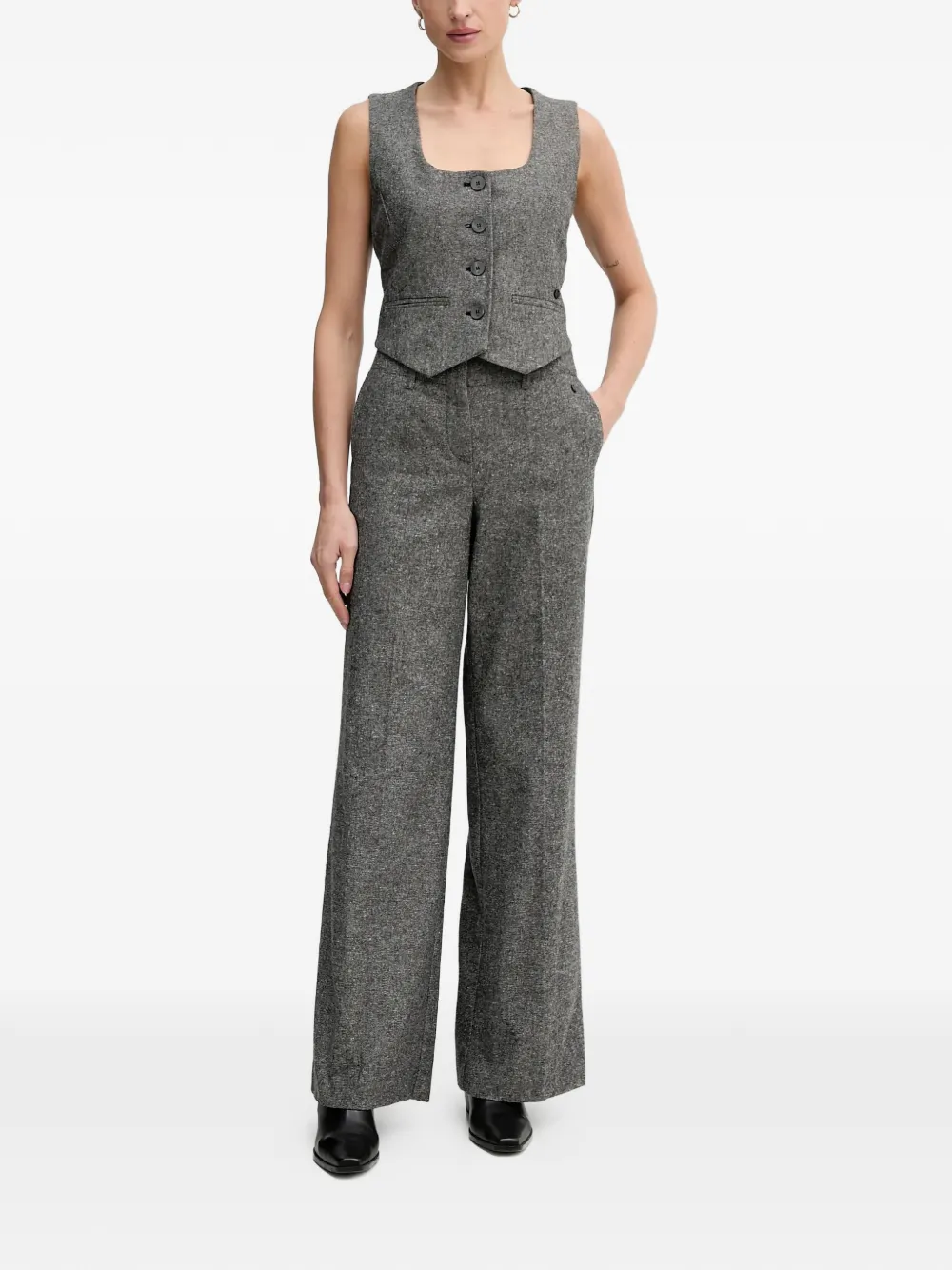 Pedro Del Hierro grey palazzo pants - Grijs