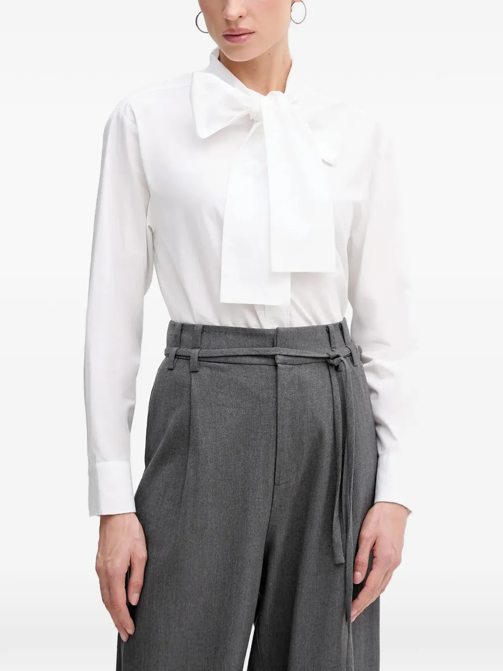 Pedro Del Hierro bow-detail shirt - Bianco