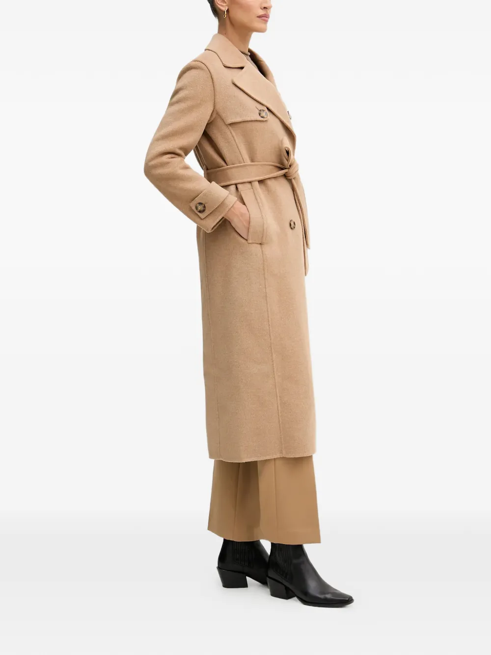  Pedro Del Hierro Belted Double-breasted Coat - Neutrals 