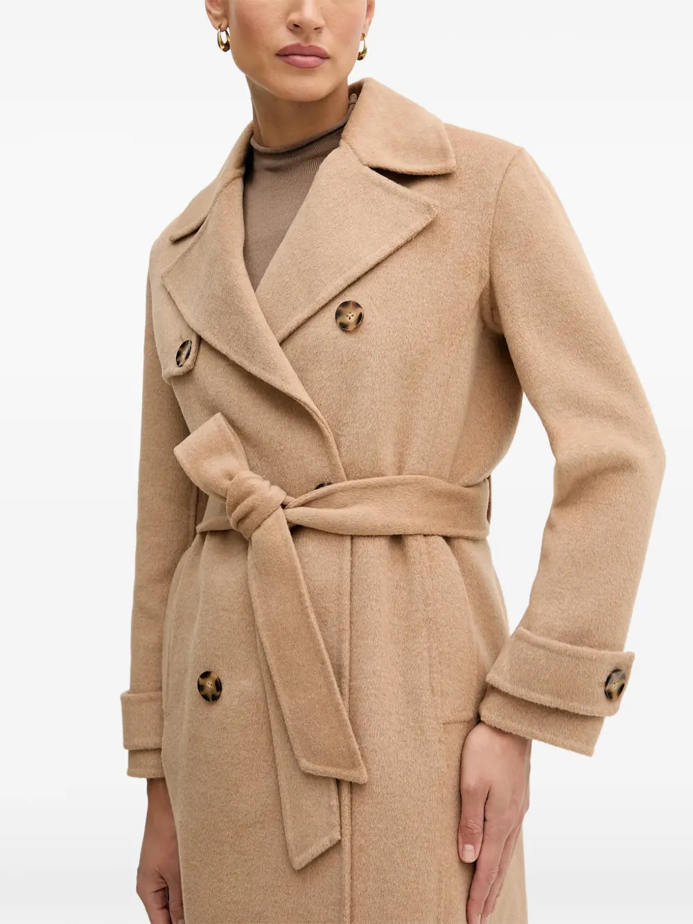Pedro Del Hierro belted double-breasted coat - Toni neutri