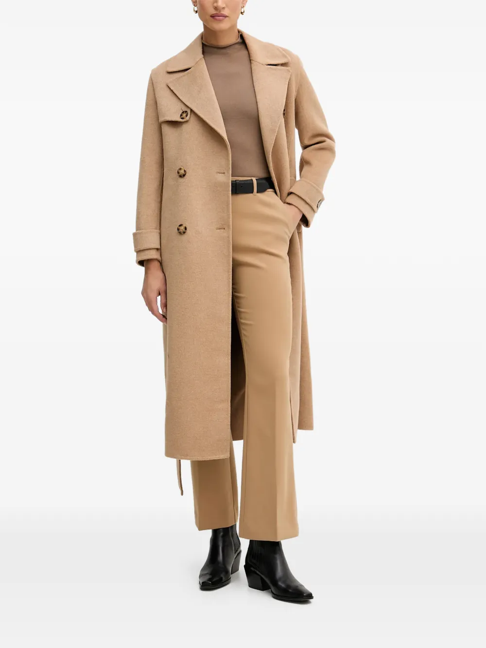  Pedro Del Hierro Belted Double-breasted Coat - Neutrals 