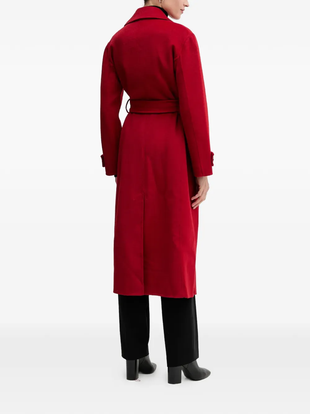  Pedro Del Hierro Belted Double-breasted Coat - Red 