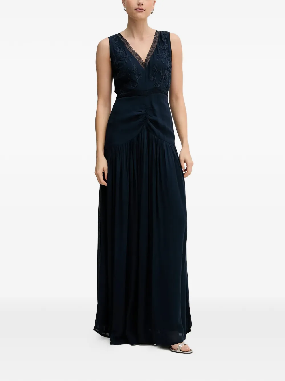 Pedro Del Hierro lace gathered maxi dress - Blu
