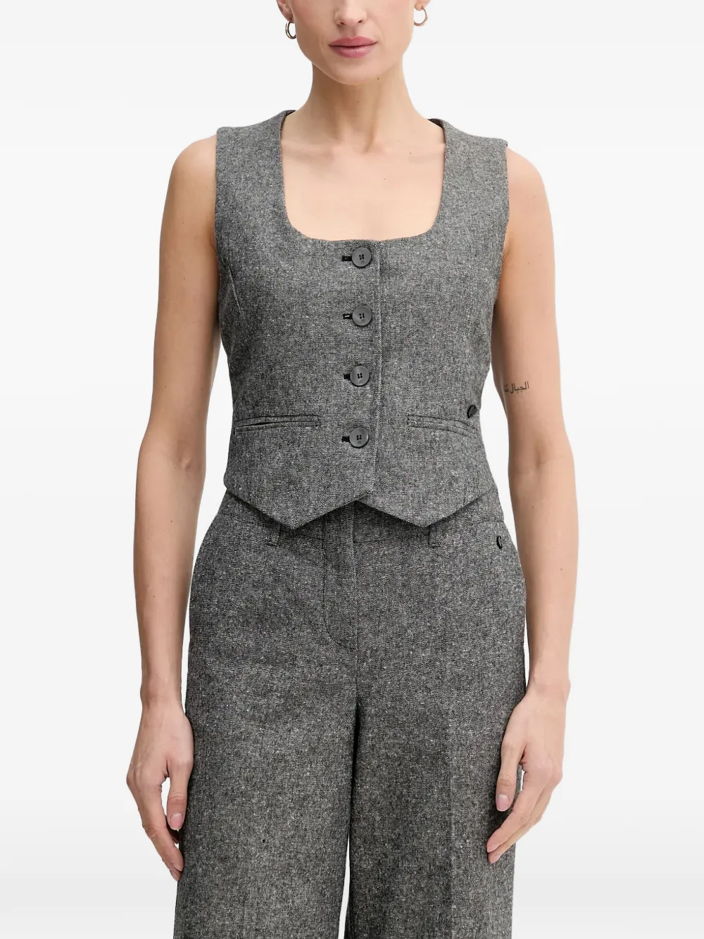 Pedro Del Hierro square-neck waistcoat - Grigio