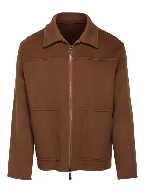 Isaia collared zip jacket